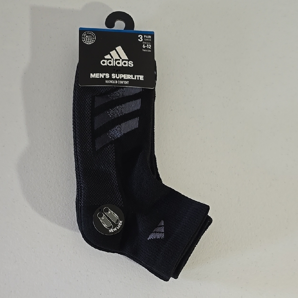 Adidas Black Superlite Athletic Socks Performance Ankle